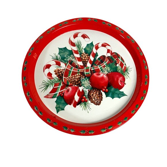 Retro Christmas Metal Cookie Trays Holiday Kitchen Decor Cookie Exchange Swap - Picture 6 of 16